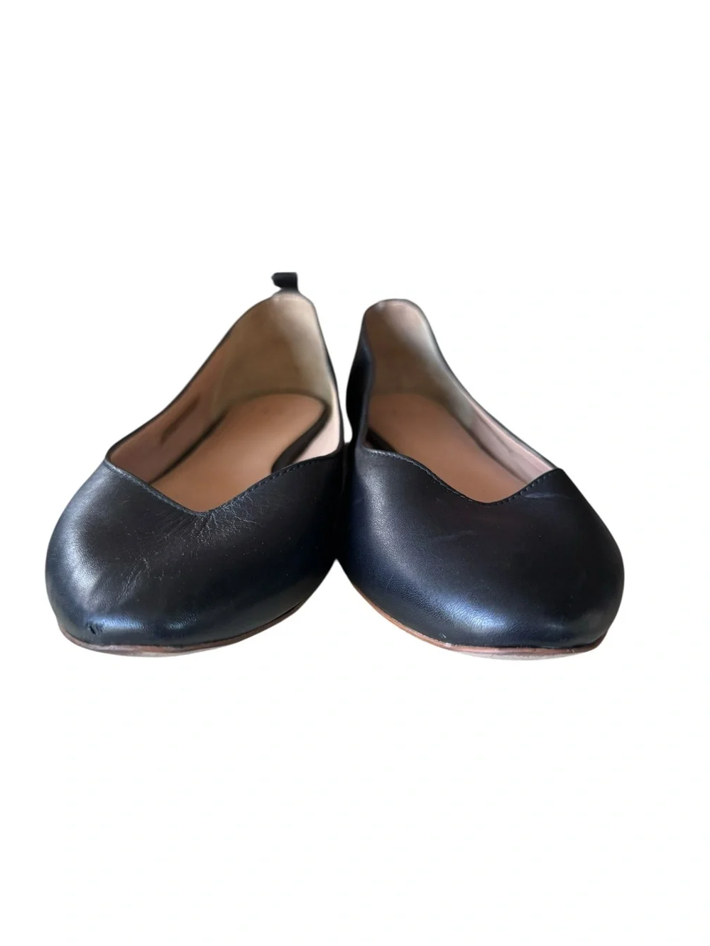 UGG Black Leather V-Neck Ballet Flats Women’s 9.5 EU 40.5